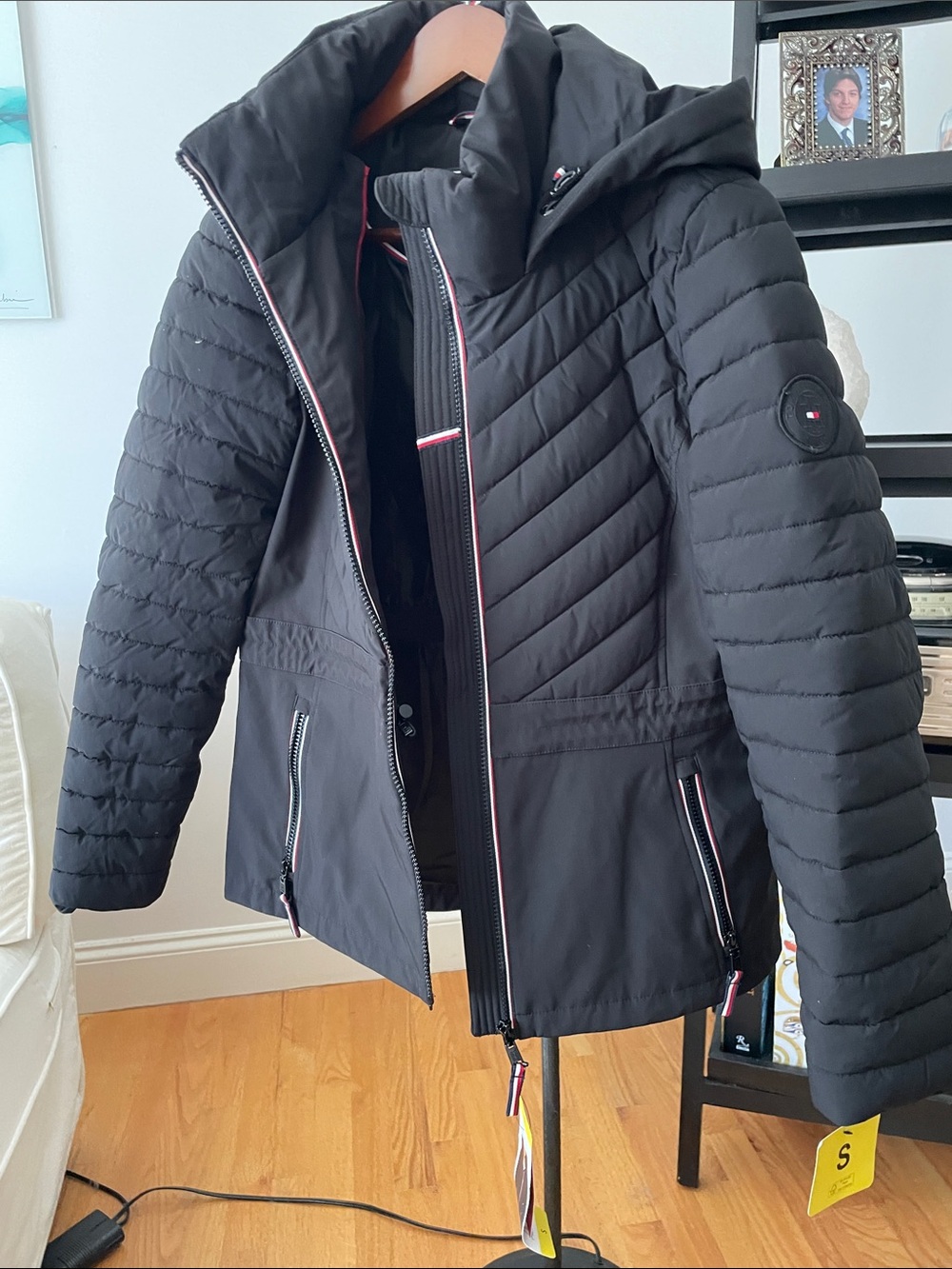 Tommy Hilfiger Black Quilted Hooded Puffer Jacket